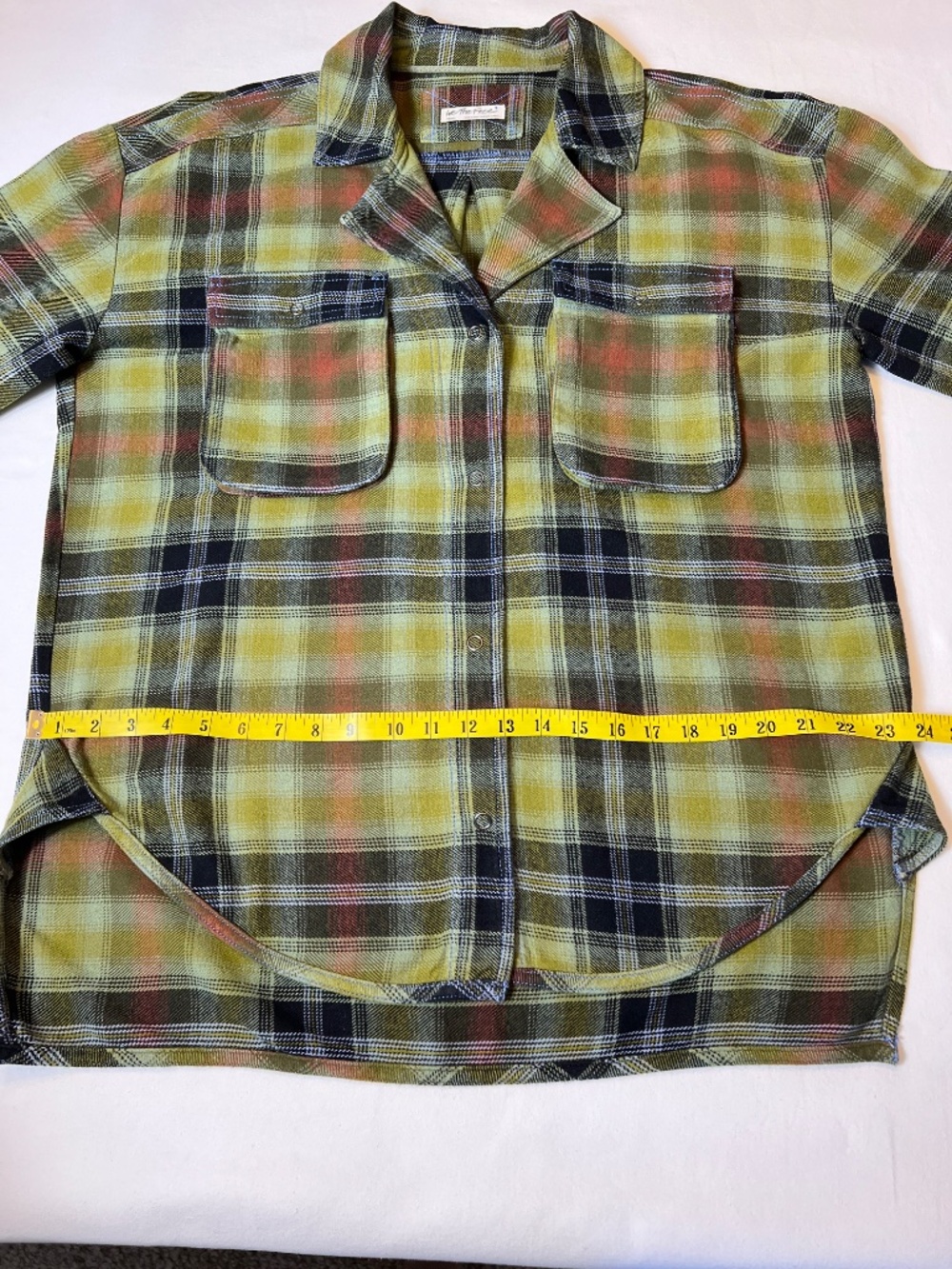 We The Free Izzie Plaid Cargo Shirt Jacket Shacket - Picture 7 of 15
